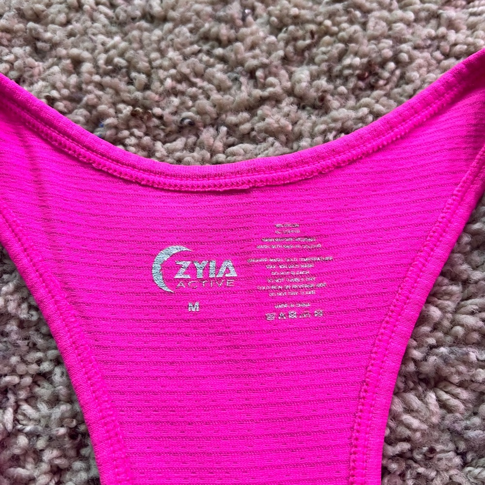 ZYIA Hot Pink Tank with Navy Leggings and Pink Speckle - Picture 5 of 6